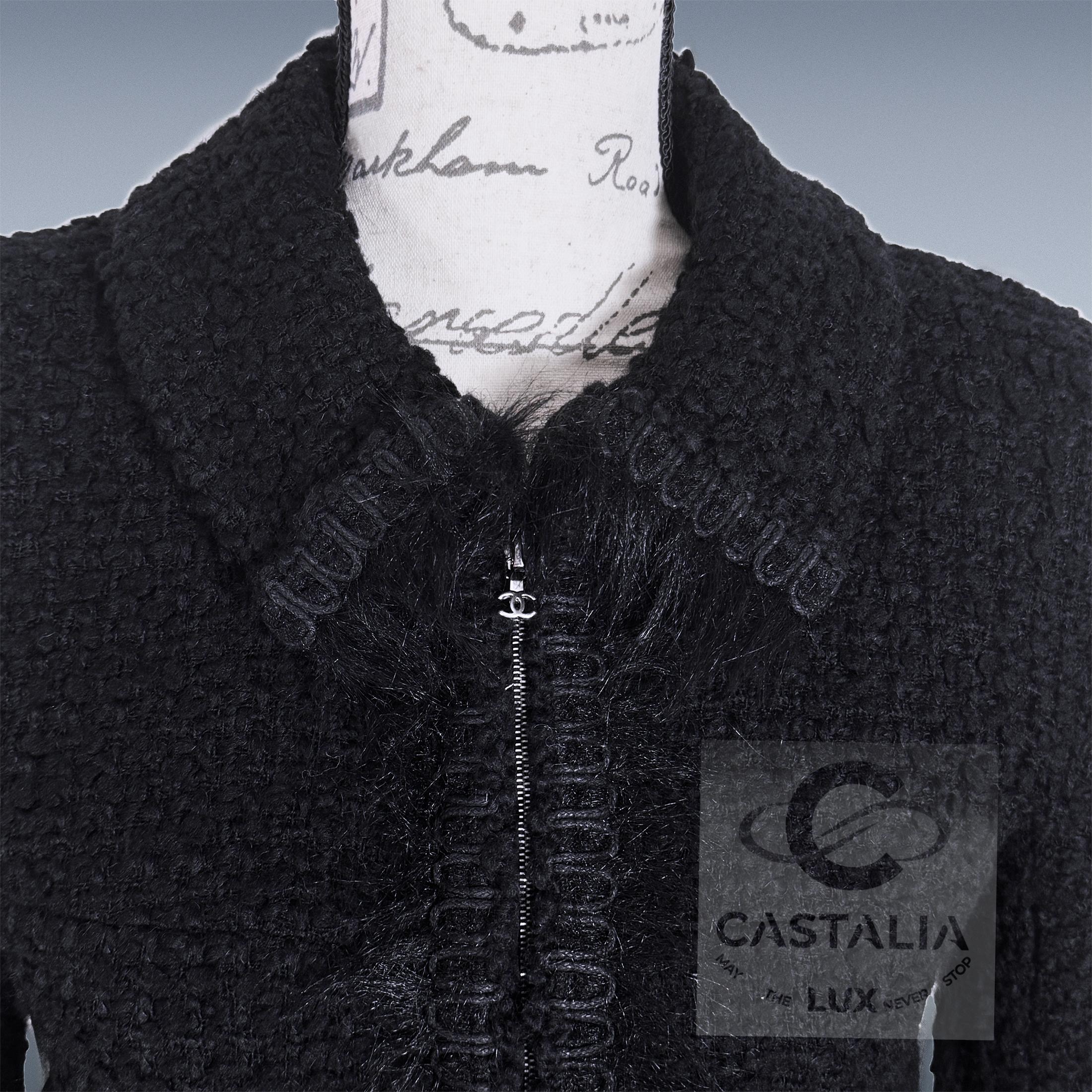 Chanel Arctic Ice Zeitlos Schwarz Tweed Jacke 38 FR im Angebot 3