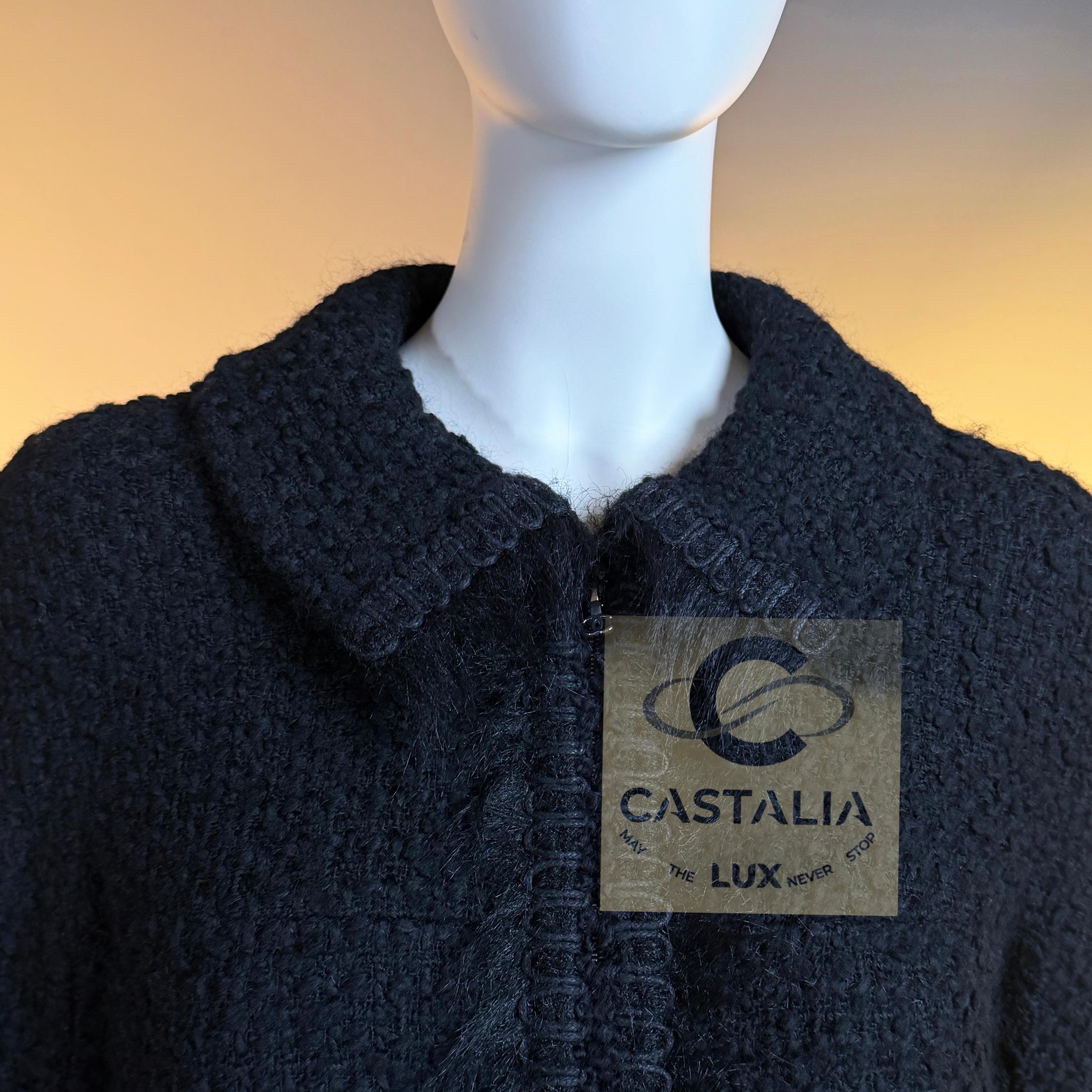 Chanel Chaqueta de tweed negro Arctic Ice Timeless 38 FR en venta 2