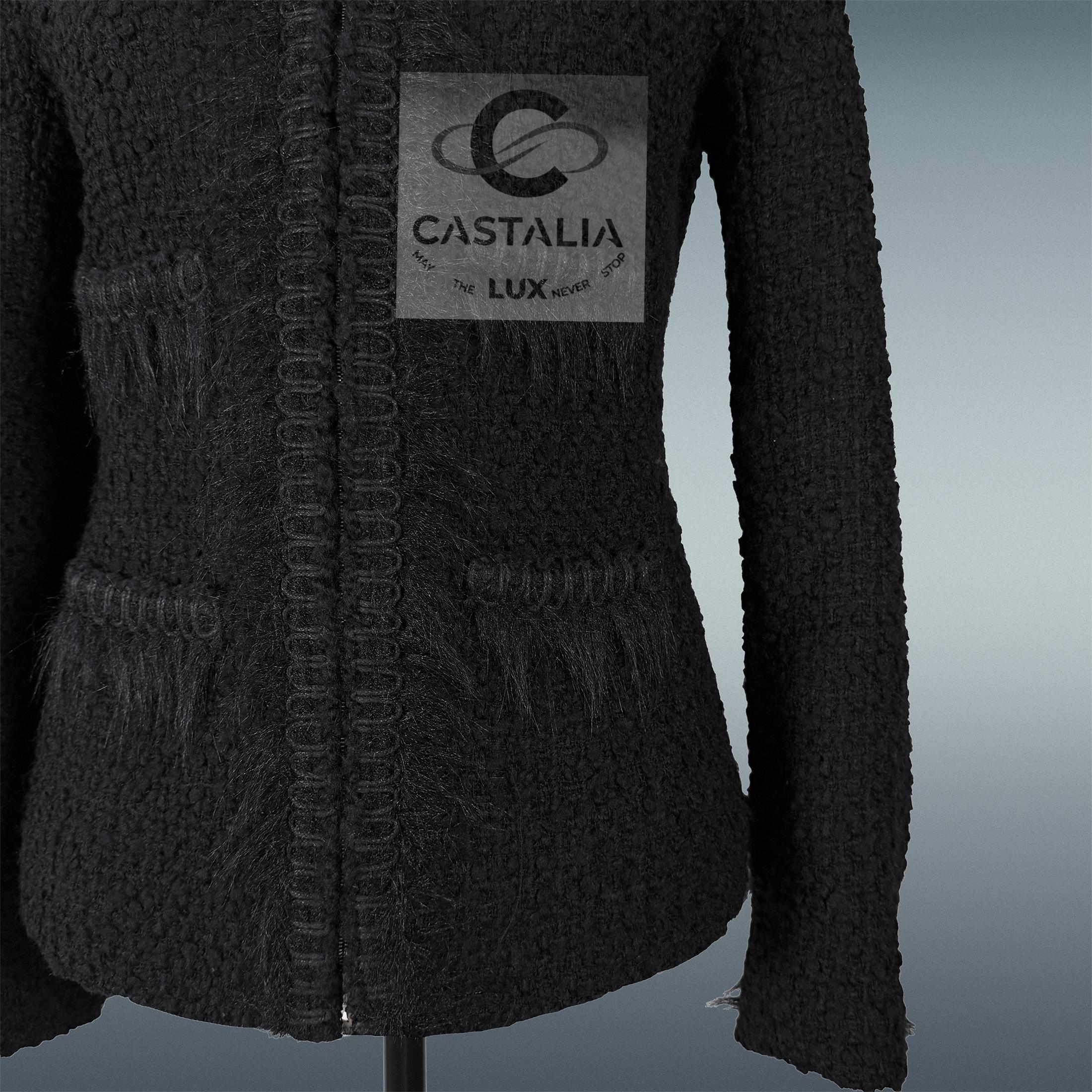 Chanel Arctic Ice Zeitlos Schwarz Tweed Jacke 38 FR im Angebot 5