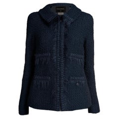 CHANEL Arctic Ice Timeless Black Tweed Jacket 38 FR