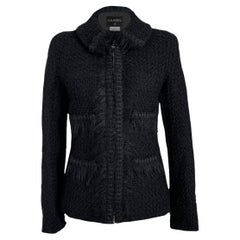 Chanel Arctic Ice Zeitlos Schwarz Tweed Jacke 38 FR