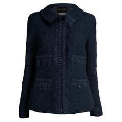 Chanel Arctic Ice Giacca senza tempo in tweed nero 38 FR