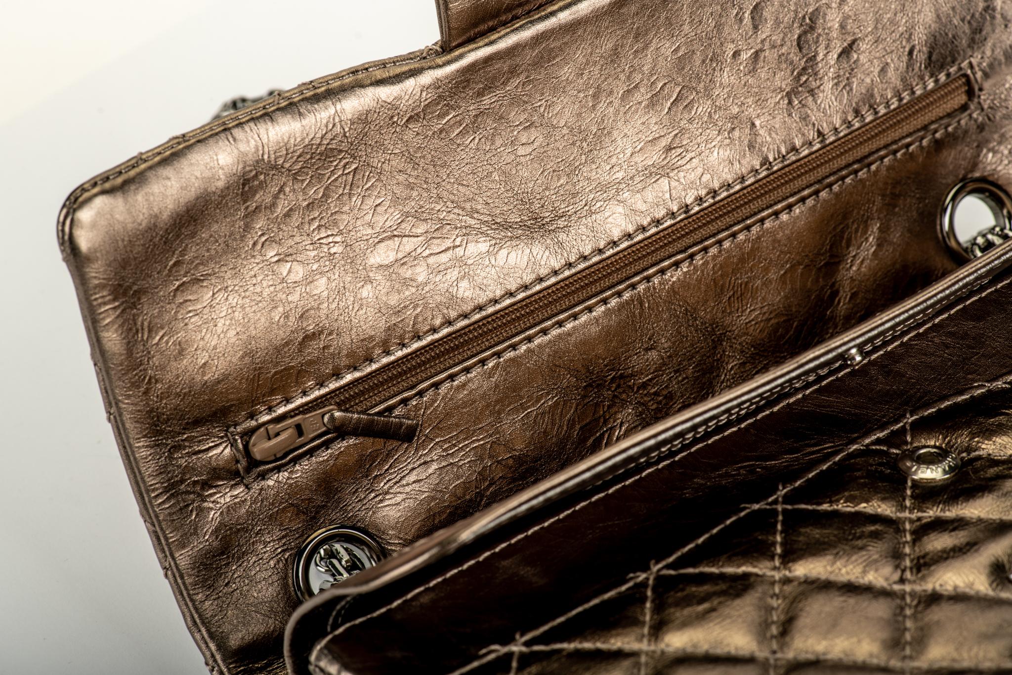 Chanel Argent Fonce' Reissue Double Flap Bag For Sale 2