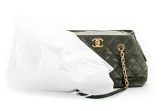 Chanel Army Green Quilted Leather Handbag