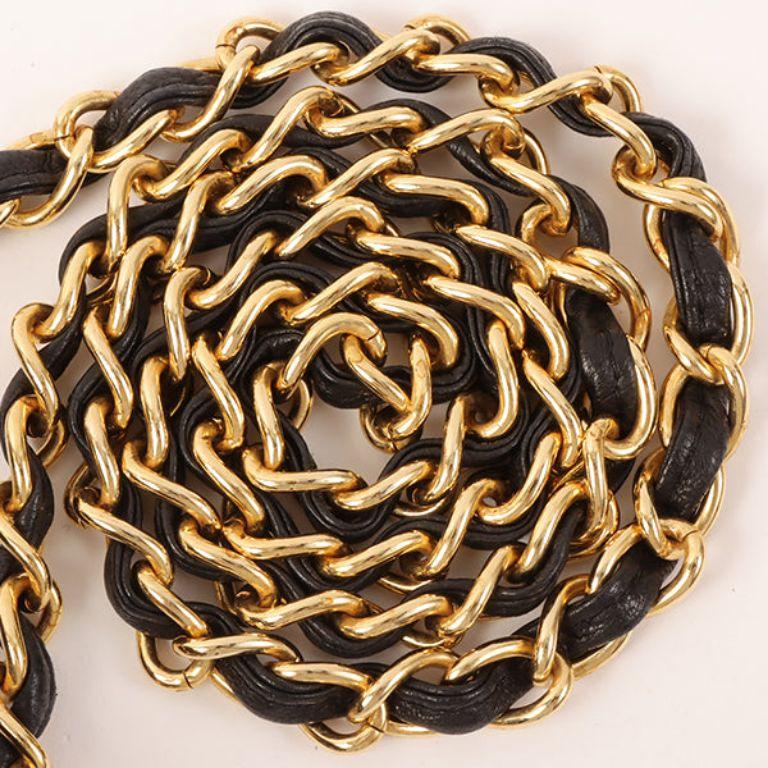Chanel Around 1990 Made Big CC Mark Stitch Fringe Mini Chain Bag Black For Sale 7
