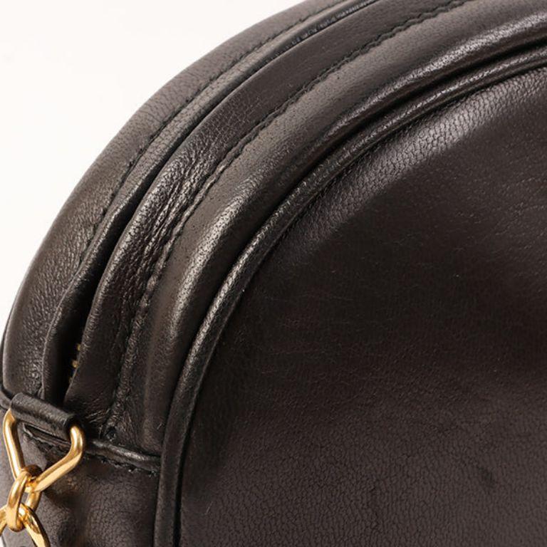 Chanel Around 1990 Made Big CC Mark Stitch Fringe Mini Chain Bag Black For Sale 11