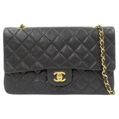 Chanel Around 1990 Made Classic Flap Chain Bag 25Cm in Black