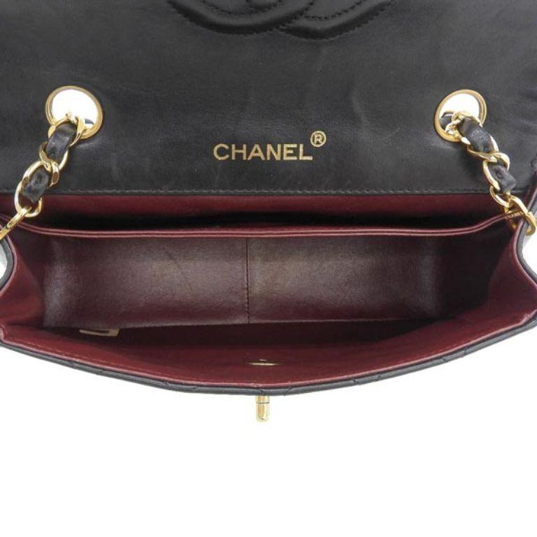 CHANEL 1990 *RARE Vintage Red Lambskin Mini Rue Cambon 31 Cut Out Bag Gold  Chain