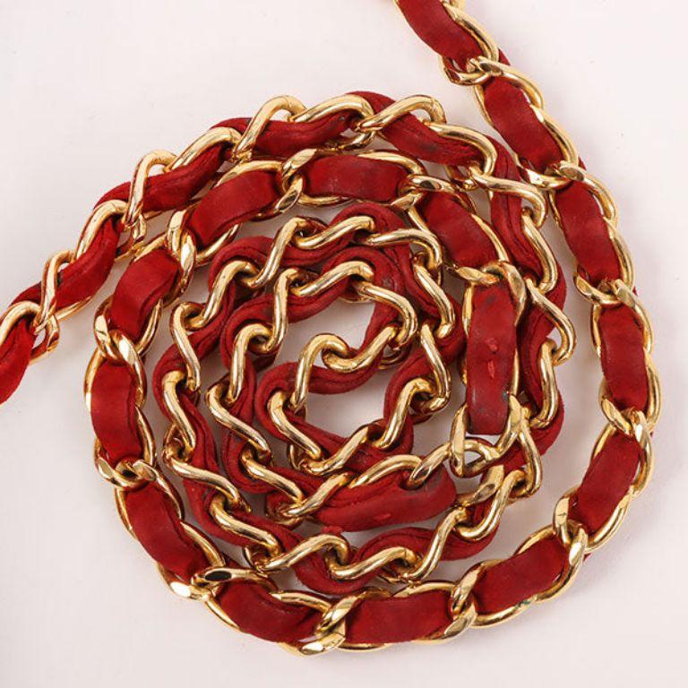 Chanel Around 1990 Made Suede V Stitch Classic Flap Chain Bag 25Cm Red For Sale 6