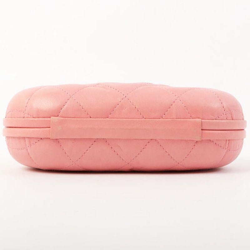 Chanel Around 1992 Made Cc Mark Stitch Metal Clasp Mini Chain Shoulder Bag Pink 10