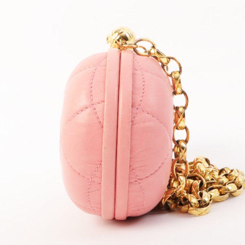 Chanel Around 1992 Made Cc Mark Stitch Metal Clasp Mini Chain Shoulder Bag Pink 1