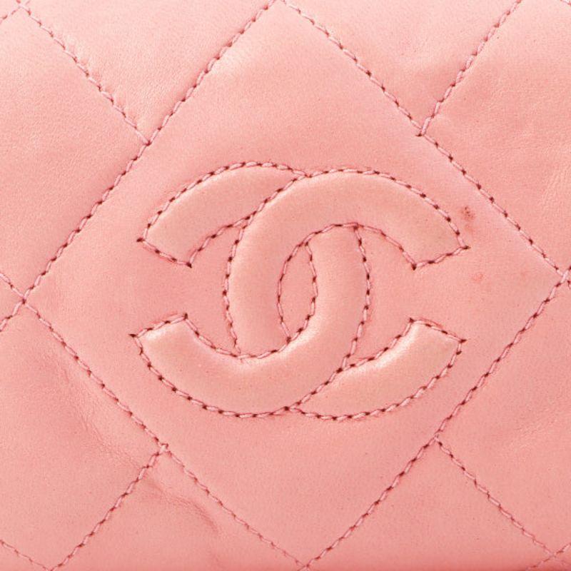 Chanel Around 1992 Made Cc Mark Stitch Metal Clasp Mini Chain Shoulder Bag Pink 5