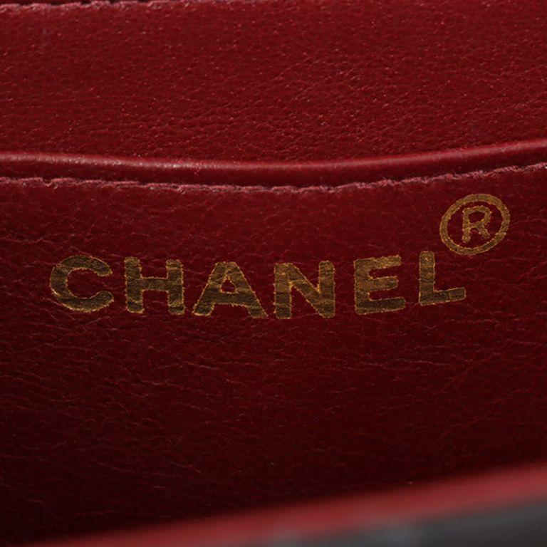 Chanel Around 1992 Made Classic Flap Chain Bag Maxi Black For Sale 15