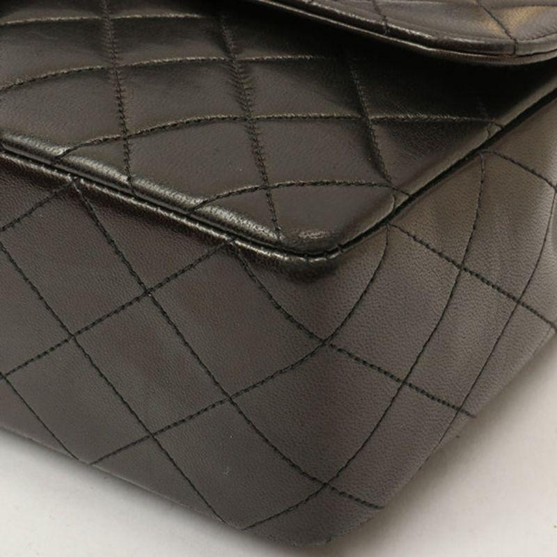Chanel Around 1992 Made Classic Flap Handbag with Micro Bag Black For Sale 6