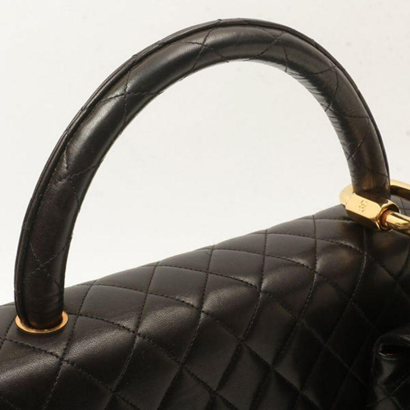 Chanel Around 1992 Made Classic Flap Handbag with Micro Bag Black For Sale 10