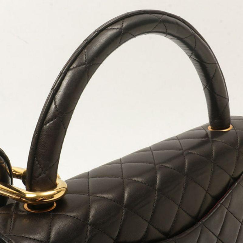 Chanel Around 1992 Made Classic Flap Handbag with Micro Bag Black For Sale 11