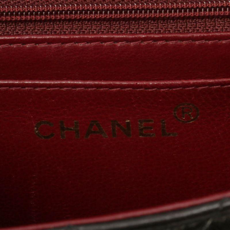 Chanel Around 1992 Made Classic Flap Handbag with Micro Bag Black For Sale 1