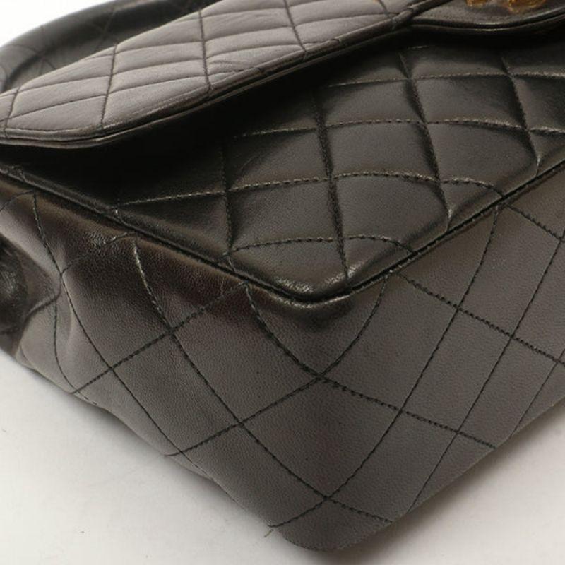 Chanel Around 1992 Made Classic Flap Handbag with Micro Bag Black For Sale 5