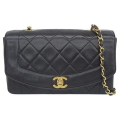Chanel Around 1992 Made Diana Flap Chain Bag 23Cm Black