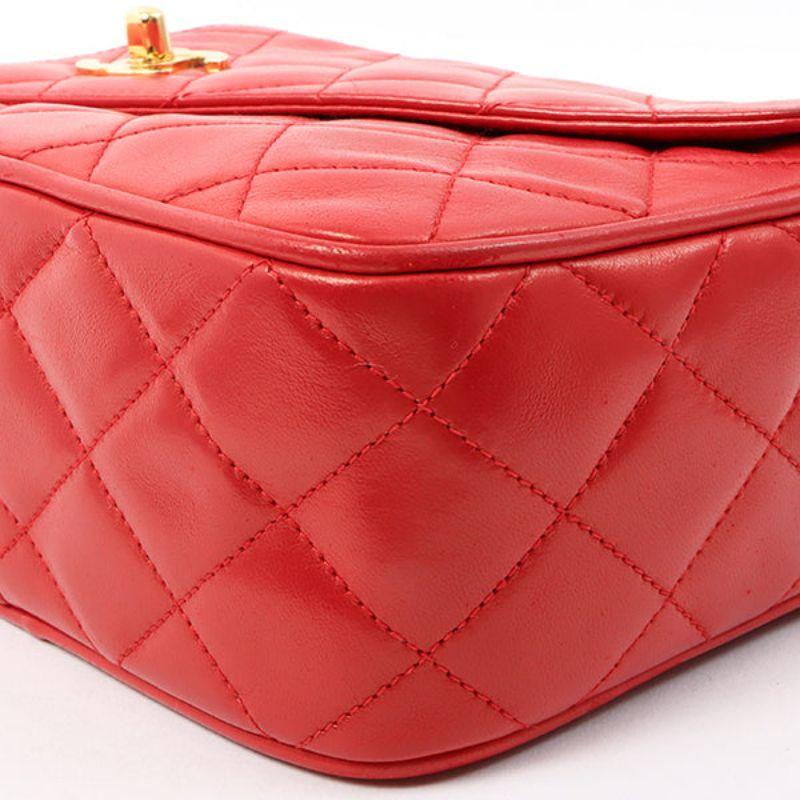 Chanel Around 1992 Made Turn-Lock Fringe Bijoux Chain Bag Red 6
