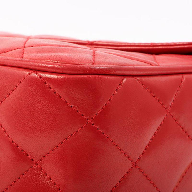 Chanel Around 1992 Made Turn-Lock Fringe Bijoux Chain Bag Red 14