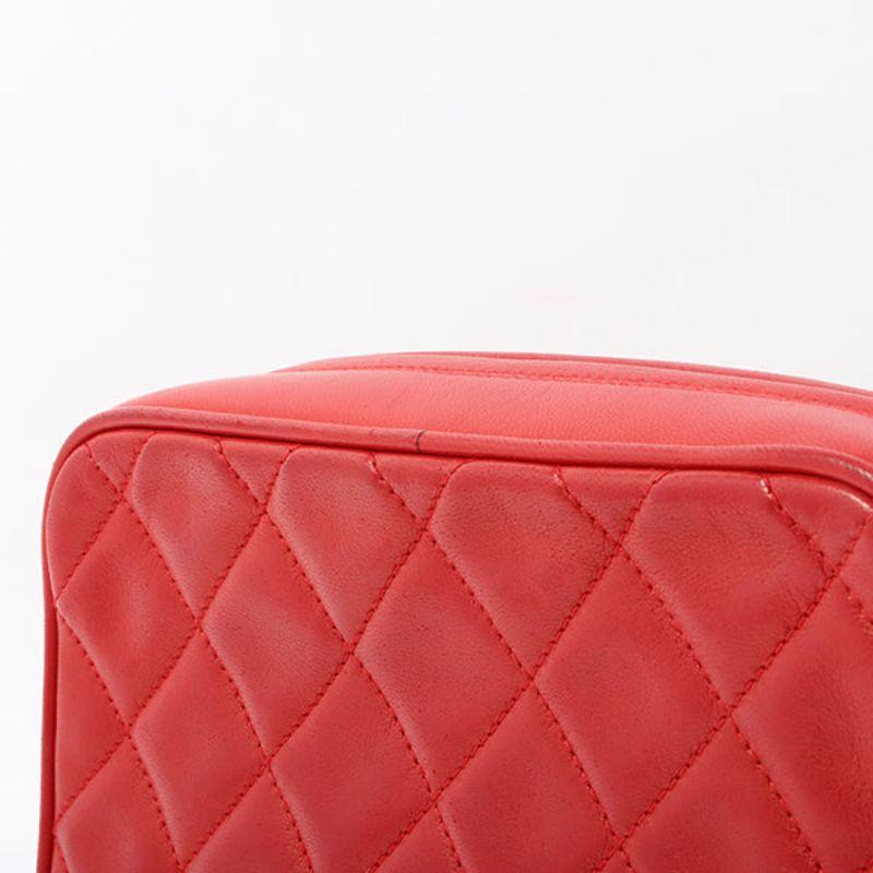 Chanel Around 1992 Made Turn-Lock Fringe Bijoux Chain Bag Red 15