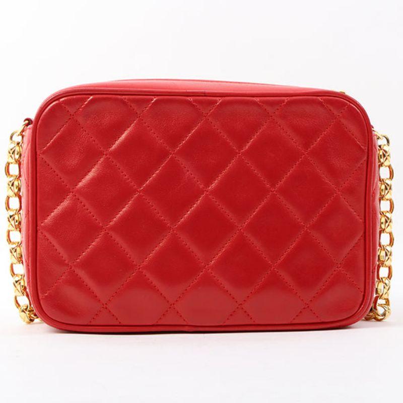 Chanel Around 1992 Made Turn-Lock Fringe Bijoux Chain Bag Red 1