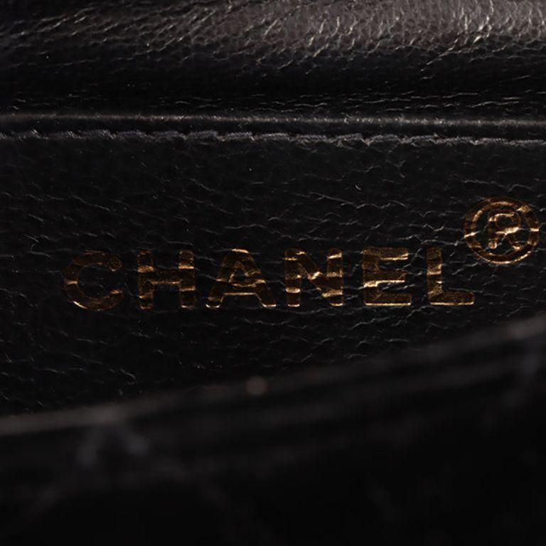 Chanel Around 1992 Made Velour Classic Flap Top Handle Bag Mini Black For Sale 14