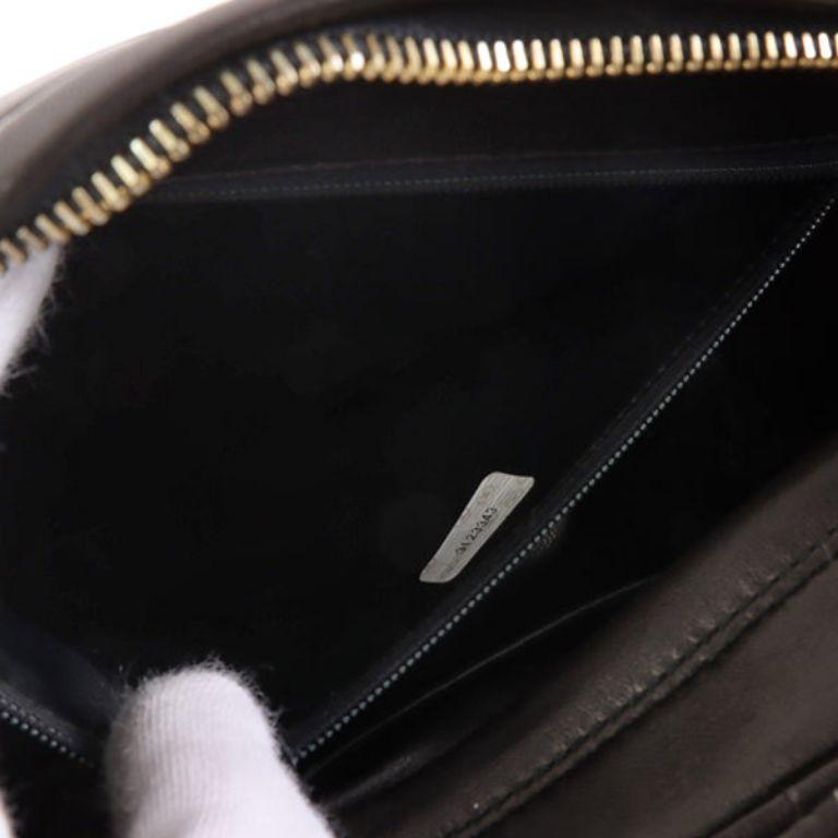 Chanel Around 1995 Made 3 CC Mark Stitch Fringe Shoulder Bag Black For Sale 8