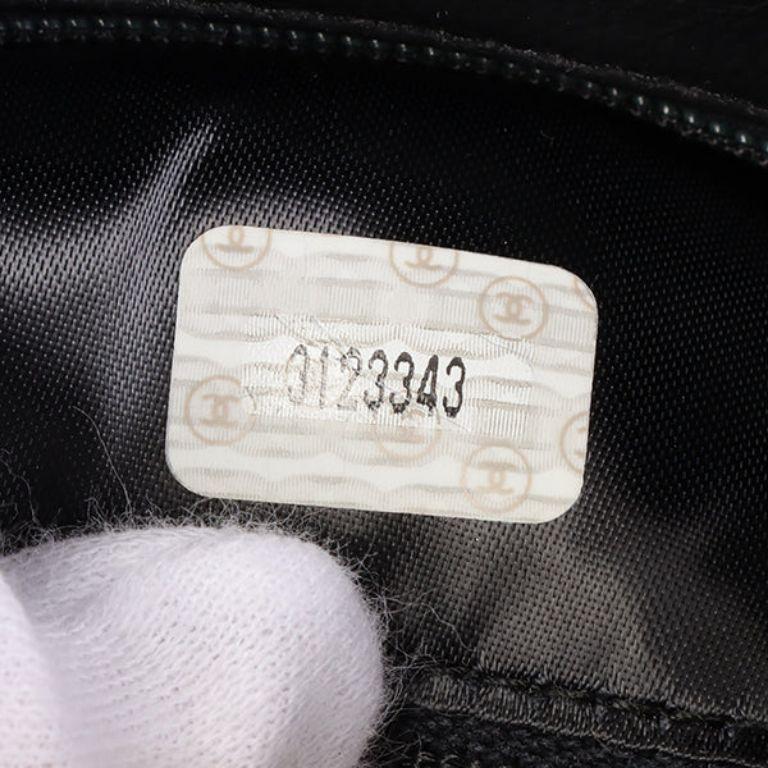 Chanel Around 1995 Made 3 CC Mark Stitch Fringe Shoulder Bag Black For Sale 10