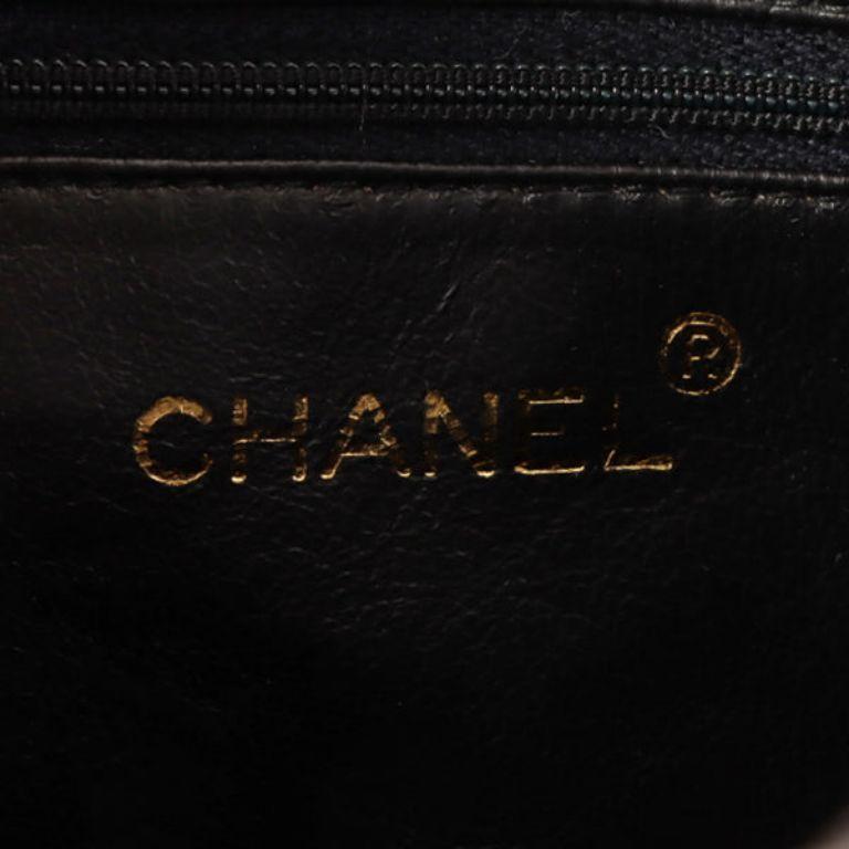 Chanel Around 1995 Made 3 CC Mark Stitch Fringe Shoulder Bag Black For Sale 15