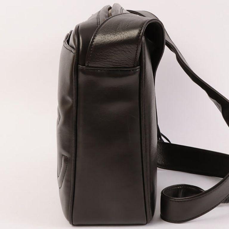 Chanel Around 1995 Made 3 CC Mark Stitch Fringe Shoulder Bag Black For Sale 1