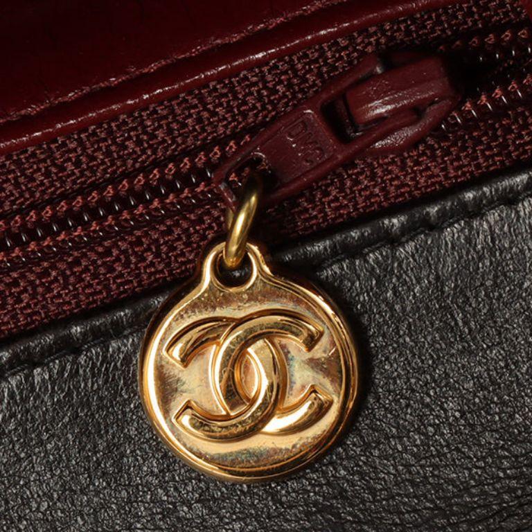Chanel Around 1995 Made Big CC Mark Plate Square Shoulder Bag Black 13