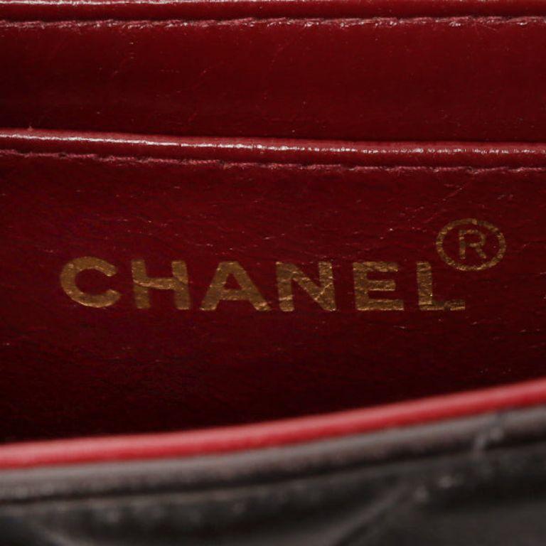 Chanel Around 1995 Made Big CC Mark Plate Square Shoulder Bag Black 16