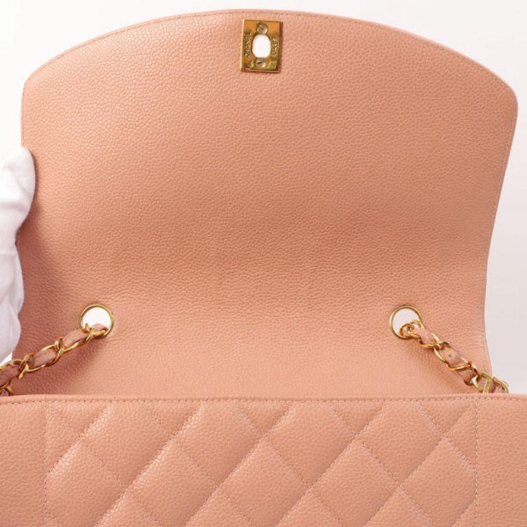 Chanel Around 1995 Made Caviar Skin Diana Flap Chain Bag 25cm Baby Pink For Sale 7