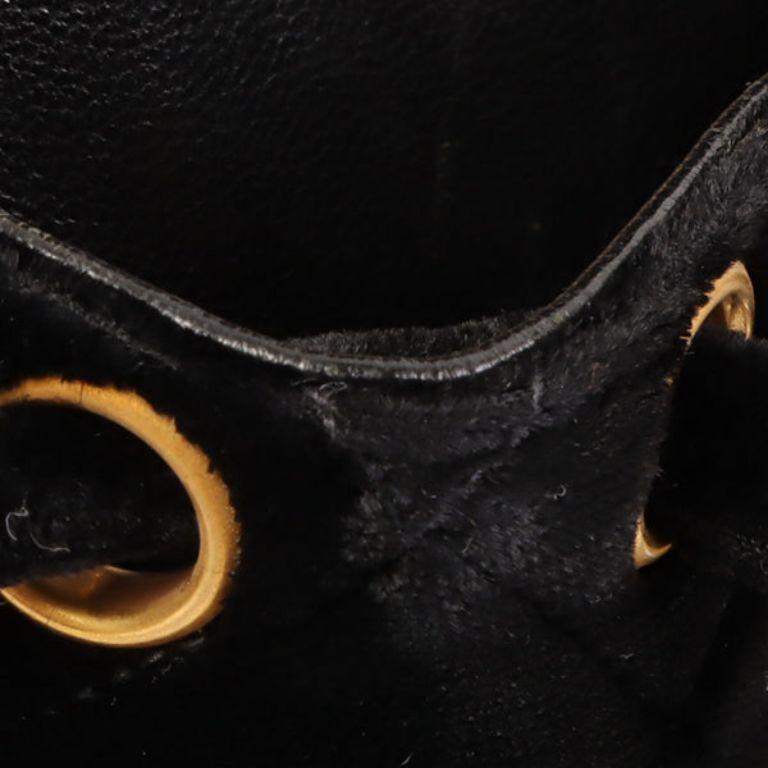 Chanel Around 1995 Made Double Turn-Lock Velour Backpack Mini Black For Sale 12