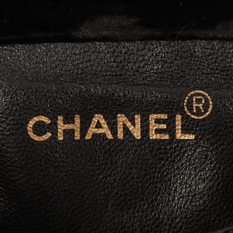 Chanel Around 1995 Made Double Turn-Lock Velour Backpack Mini Black For Sale 15