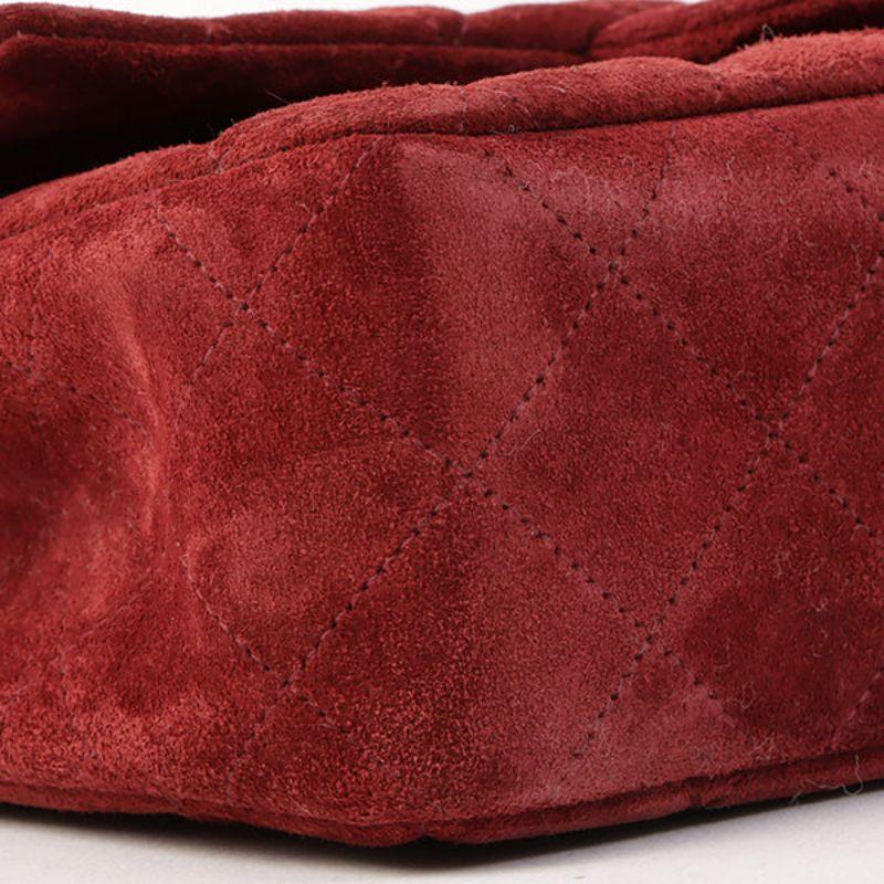 Chanel Around 1995 Made Suede Classic Flap Chain Bag 23Cm Red 11