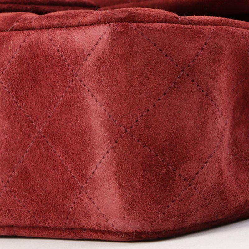 Chanel Around 1995 Made Suede Classic Flap Chain Bag 23Cm Red 12