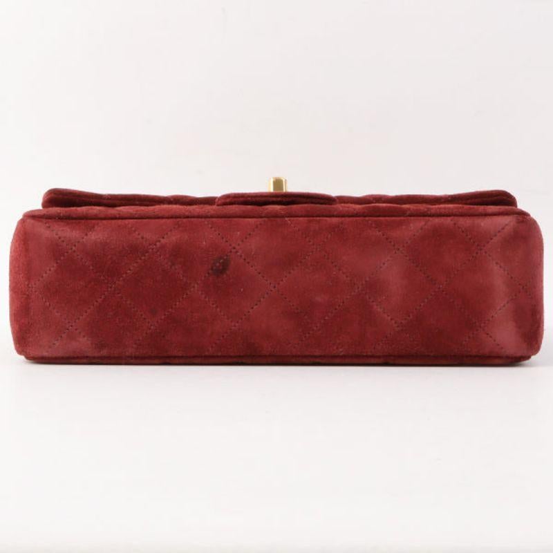 Chanel Around 1995 Made Suede Classic Flap Chain Bag 23Cm Red 13