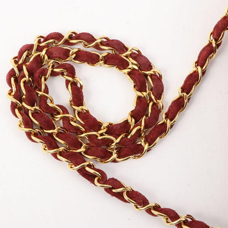 Chanel Around 1995 Made Suede Classic Flap Chain Bag 23Cm Red 16