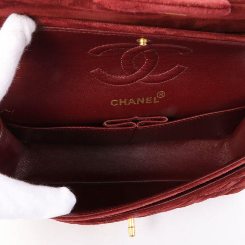 Chanel Around 1995 Made Suede Classic Flap Chain Bag 23Cm Red 2