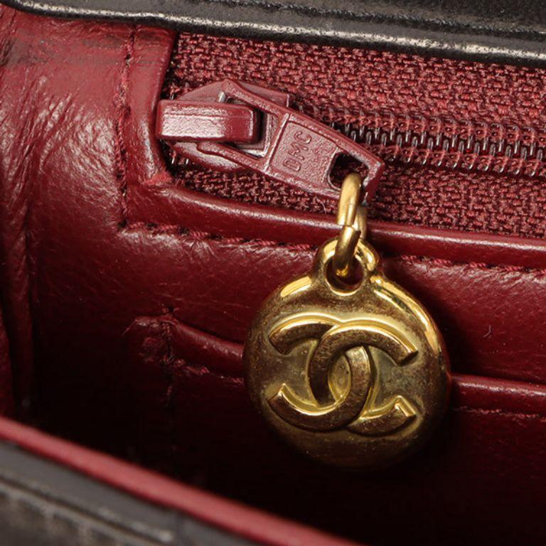 Chanel Around 1995 Made Tortoiseshell Classic Flap Chain Bag 25Cm Black For Sale 12