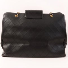 Chanel Around 1997 Made Bicolore Stitch Super Model Black Bag
