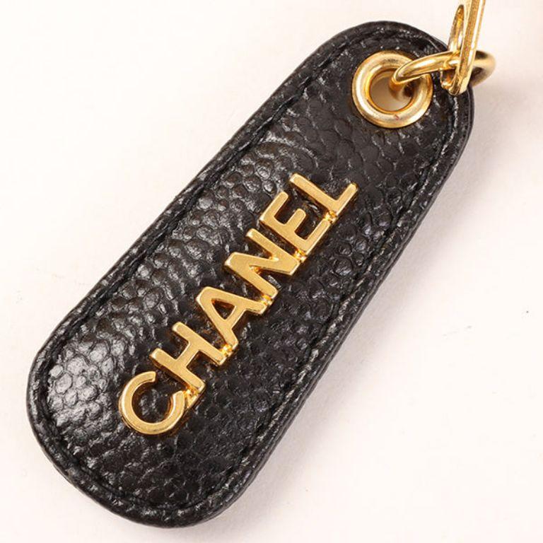 Chanel Around 1997 Made Caviar Skin Logo Embroidered Tote Bag in Black For Sale 6
