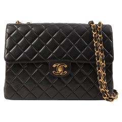 Chanel Around 1997 Made Classic Flap Chain Bag Jumbo Black Chanel Around 1997 Made Classic Flap Chain Bag Jumbo Black