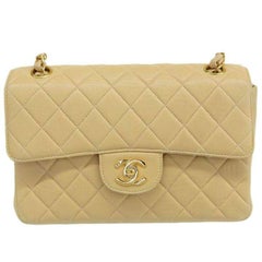 Chanel Around 1997 Made Double Face Classic Flap Chain Bag in Beige