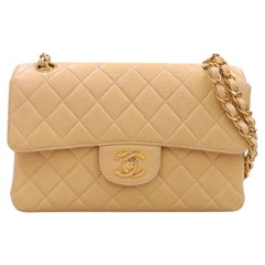 Chanel Around 1997 Made Double Face Classic Flap Chain Bag in Beige