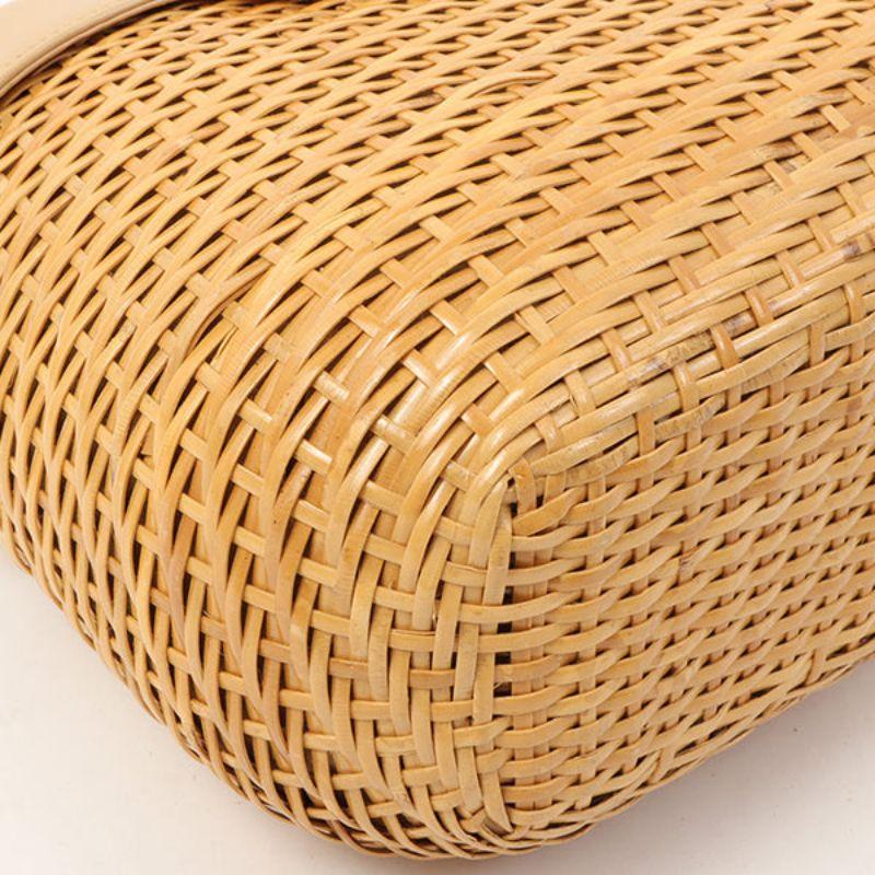 Chanel Around 1998 Made Rattan Turn-Lock Basket Chain Bag Beige 7