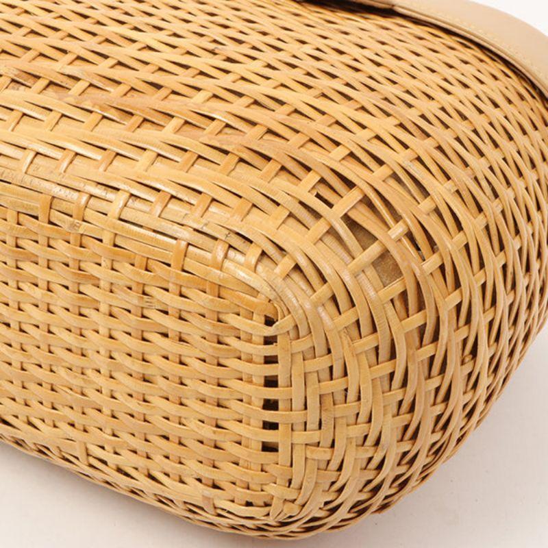 Chanel Around 1998 Made Rattan Turn-Lock Basket Chain Bag Beige 8